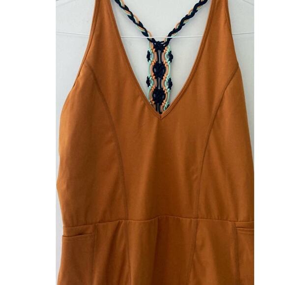 New Free People MOVEMENT Go The Distance Unitard $148 X-SMALL Brownish Orange - Picture 5 of 7